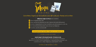 Carte Menu digital QR code pour restaurants